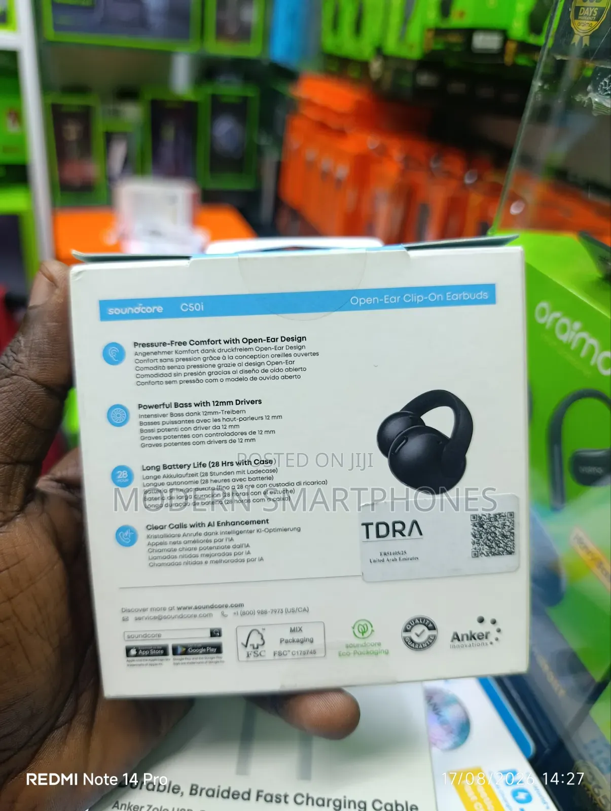 Anker Soundcore C50i | Comfortable Clip on Earbuds Powerful Bass