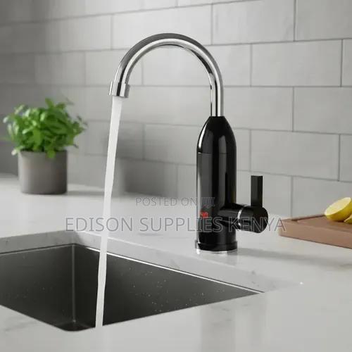 BLACK Digital Instant Heater Tap Pillar Hot Water for Kitchen Salon