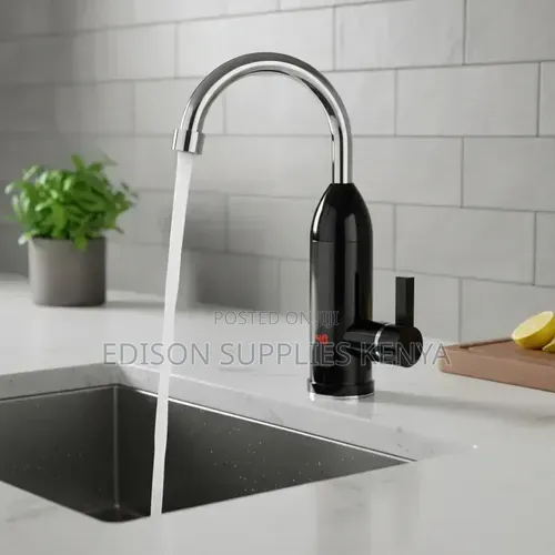 BLACK Digital Instant Heater Tap Pillar Hot Water for Kitchen Salon