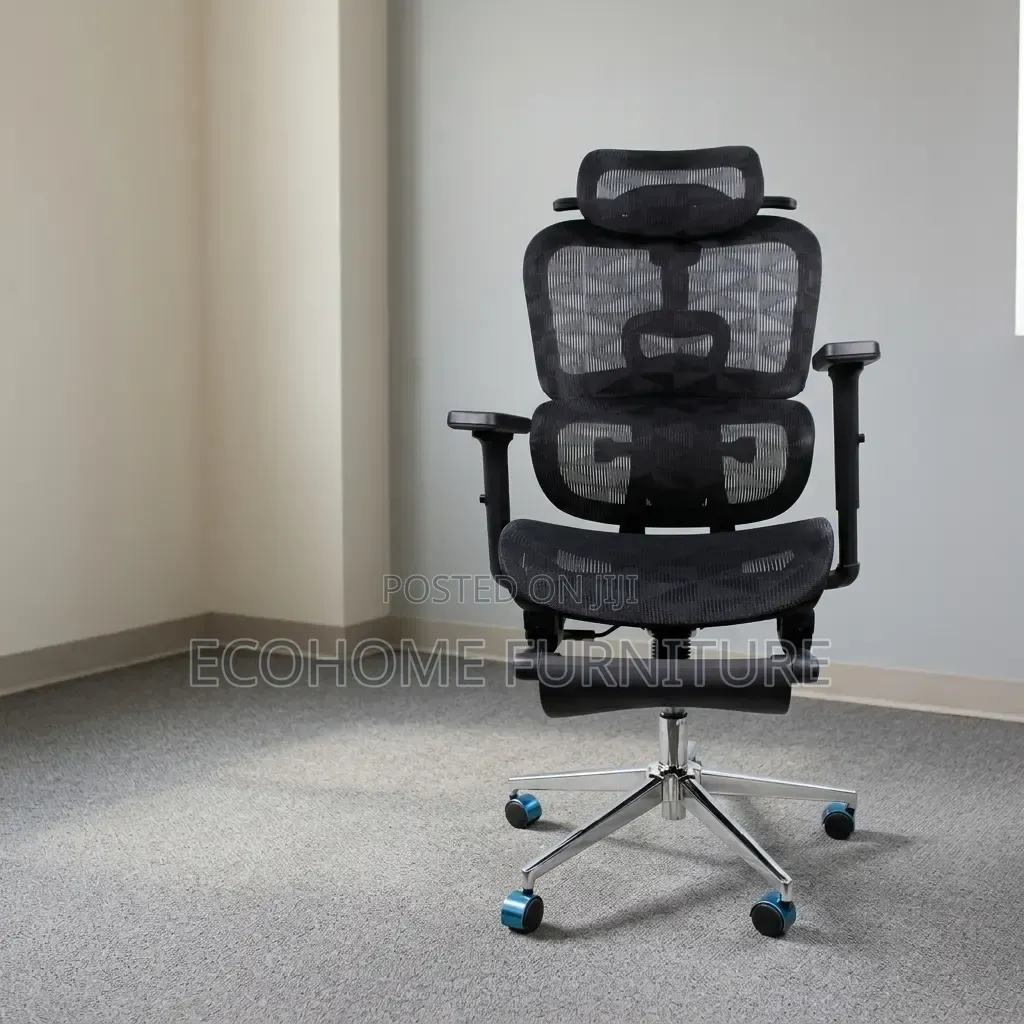 Office Chair – Ergonomic Mesh Chair With Headrest Footrest