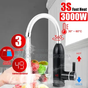 BLACK Digital Instant Heater Tap Pillar Hot Water for Kitchen Salon