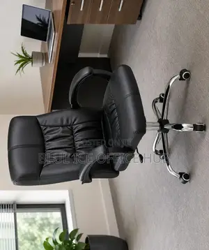 Black Leather High Back Ergonomic Chair