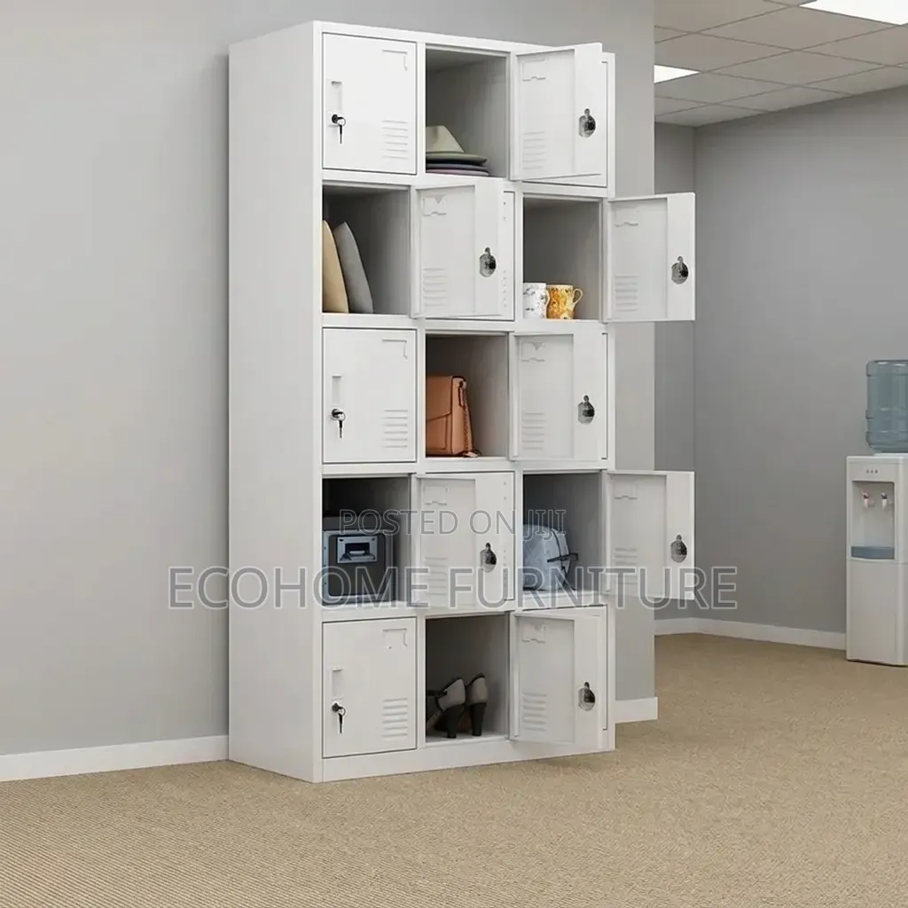 Office Locker – 15 Door Steel Storage Cabinet With Locks