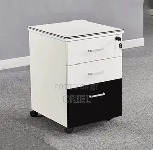 Office Cabinet : 3-Drawer Wooden Mobile Pedestal Cabinet With Key Lock
