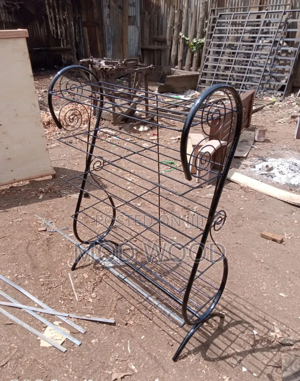Handcrafted Spiral Metal Shoe Rack Organizer