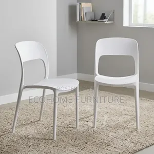 Plastic Chair – White Stackable Office Dining Chair