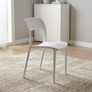 Plastic Chair – White Stackable Office Dining Chair