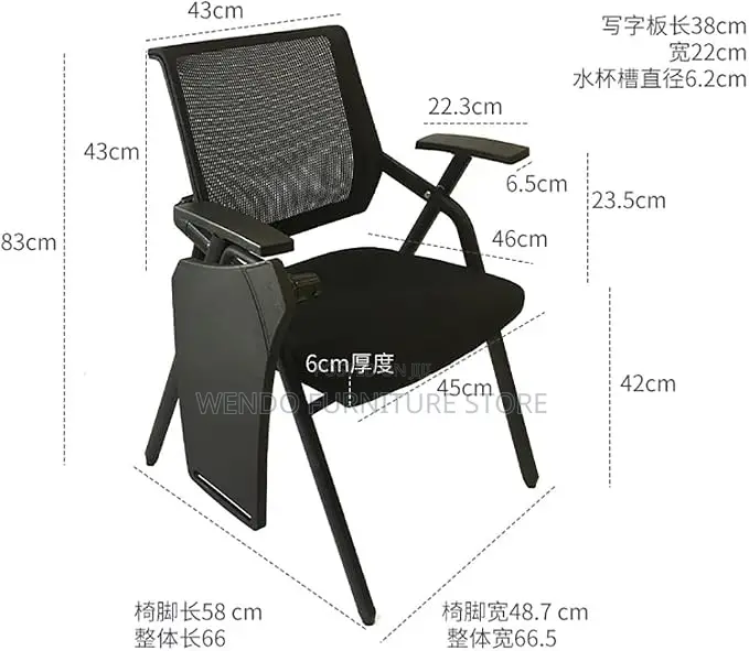 Office Chairs; Black Foldable Schools Office Meeting Chair