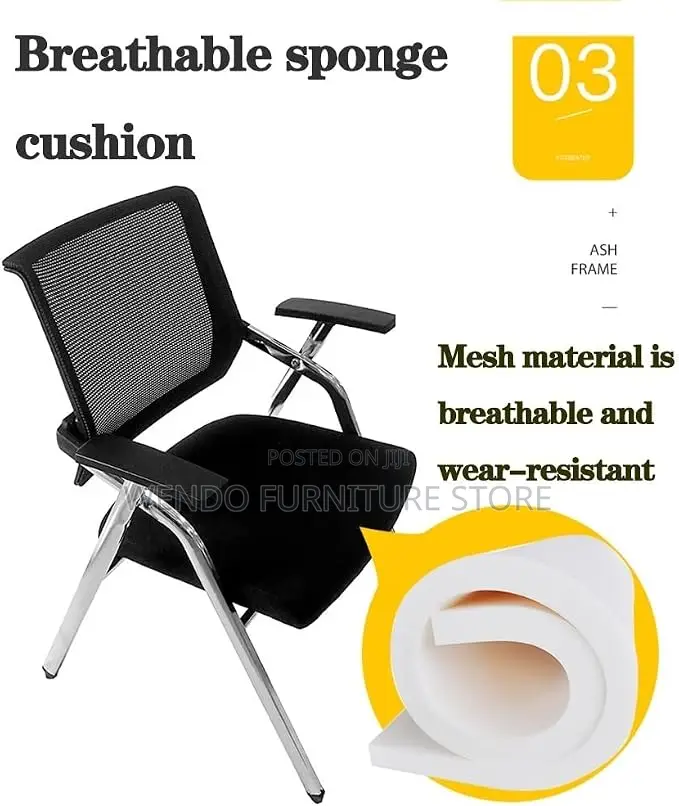 Office Chairs; Black Foldable Schools Office Meeting Chair