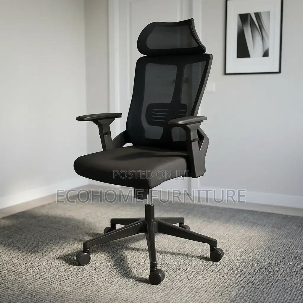 Office Chair – Ergonomic Mesh Chair With Headrest