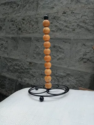 Metallic Paper Towel Holder With Bamboo Beads