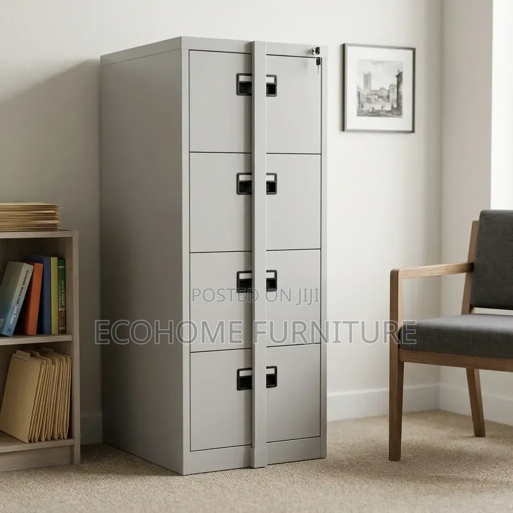 Office Filing Cabinet – 4 Drawer Steel Cabinet With Security Bar