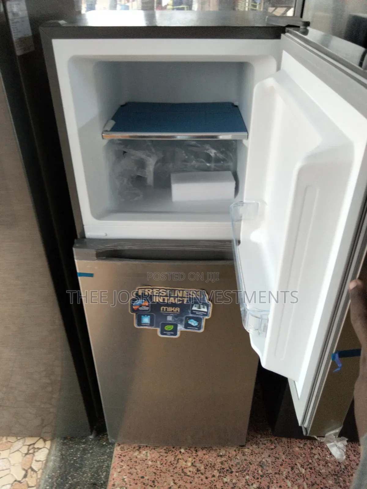 Silver Mika 138 Litres Double Door Refrigerator