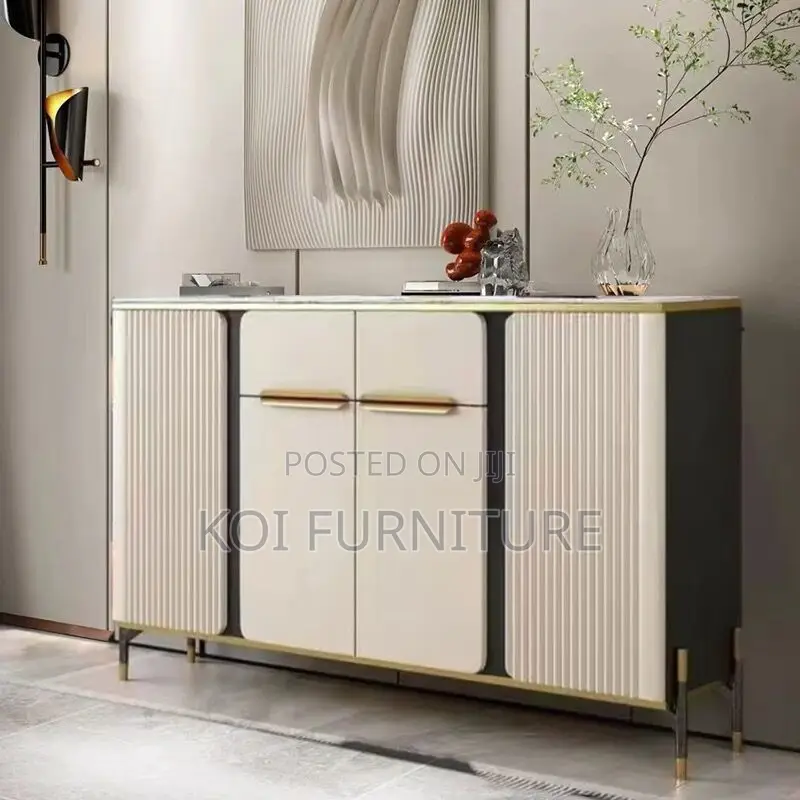 3 Door Marble Top Cabinet