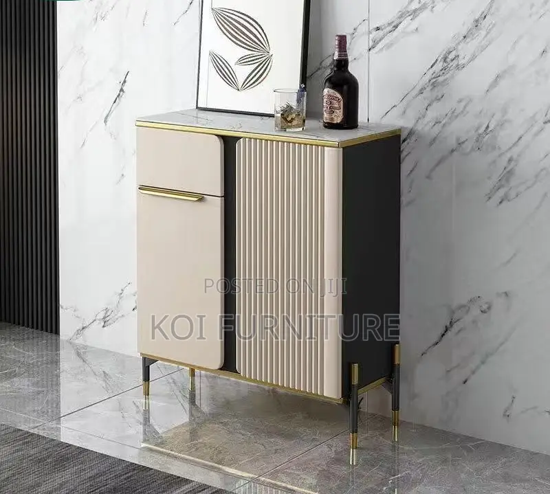 3 Door Marble Top Cabinet