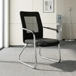 Visitor Chair – Black Mesh Guest Chair With Chrome Frame