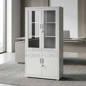 Office Cabinet – Glass Door Filing Storage Cupboard
