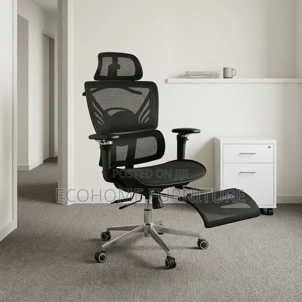 Executive Office Chair – High Back Mesh Chair With Headrest