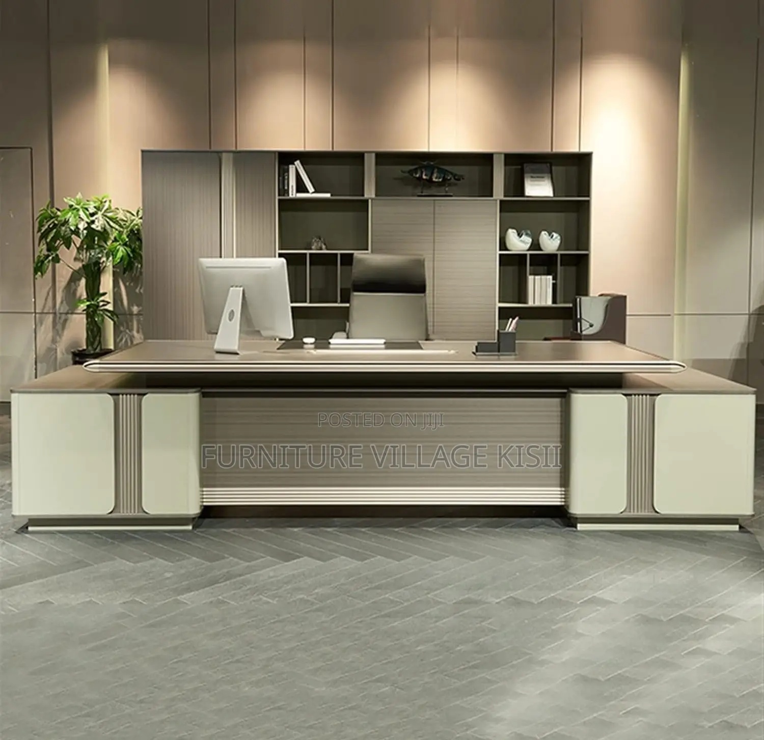 Office Desk: 2400mm L-Shaped Executive Desk