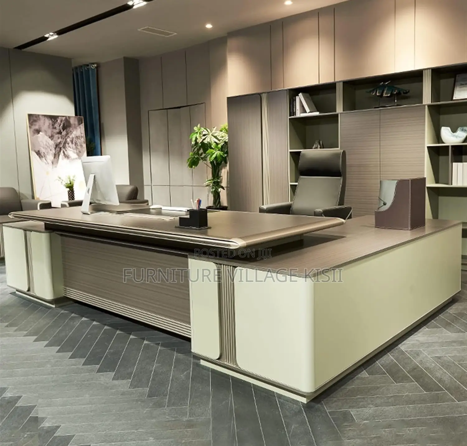 Office Desk: 2400mm L-Shaped Executive Desk