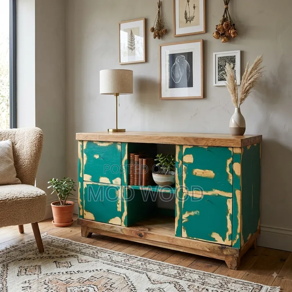 Handcrafted Rustic Wood Storage Cabinet
