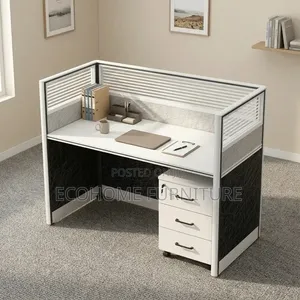 Office Workstation – 1Seater Partitioned Desk With Drawers