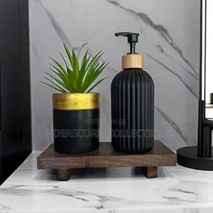 Black and Gold Tip Glass Liquid Dispenser Container