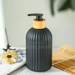 Black and Gold Tip Glass Liquid Dispenser Container