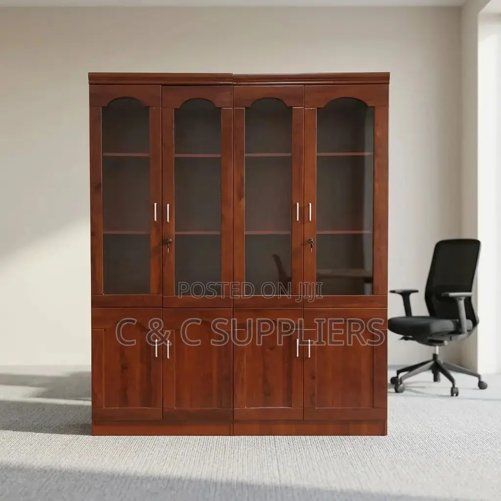 4-Door Mahogany File Cabinet.