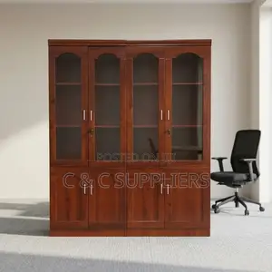 4-Door Mahogany File Cabinet.