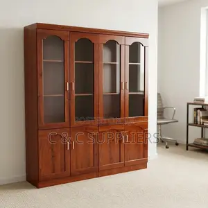 4-Door Mahogany File Cabinet.