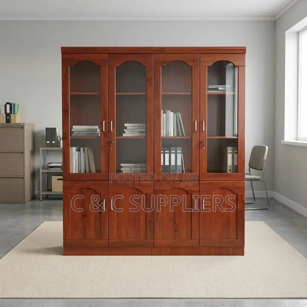 4-Door Mahogany File Cabinet.