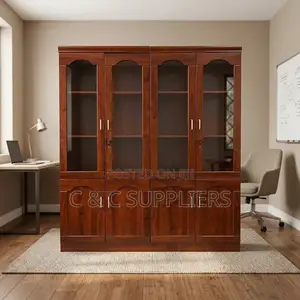 4-Door Mahogany File Cabinet.