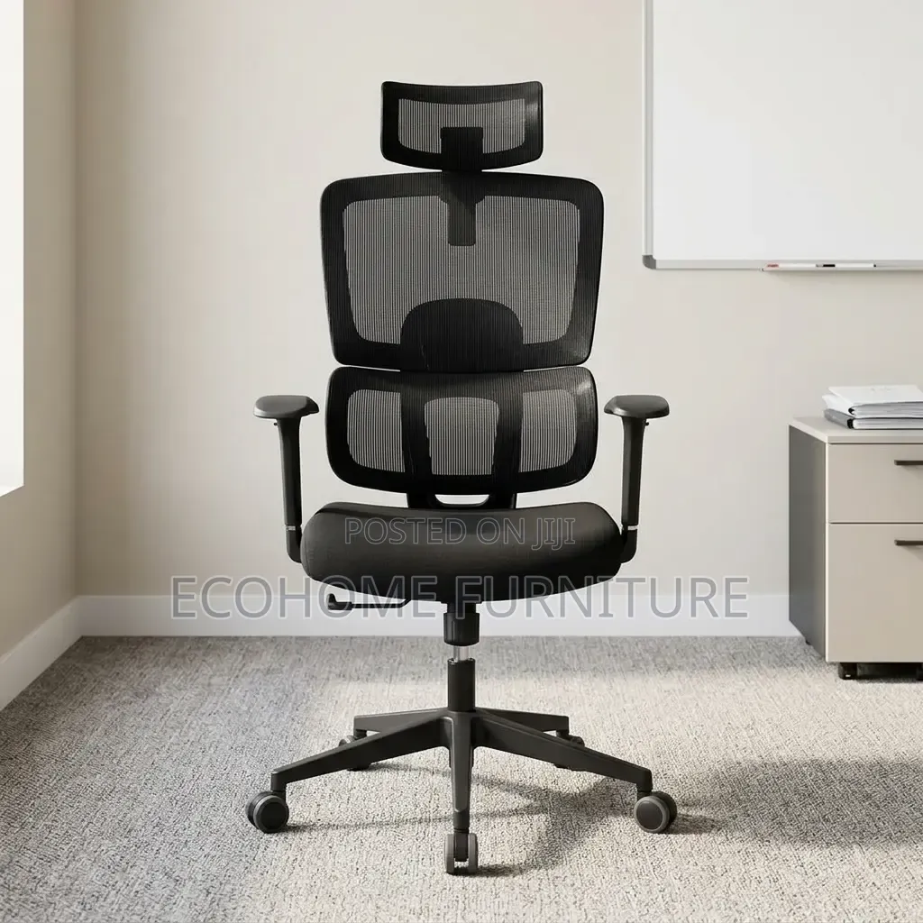 Orthopedic Office Chair – High Back Mesh Chair With Headrest