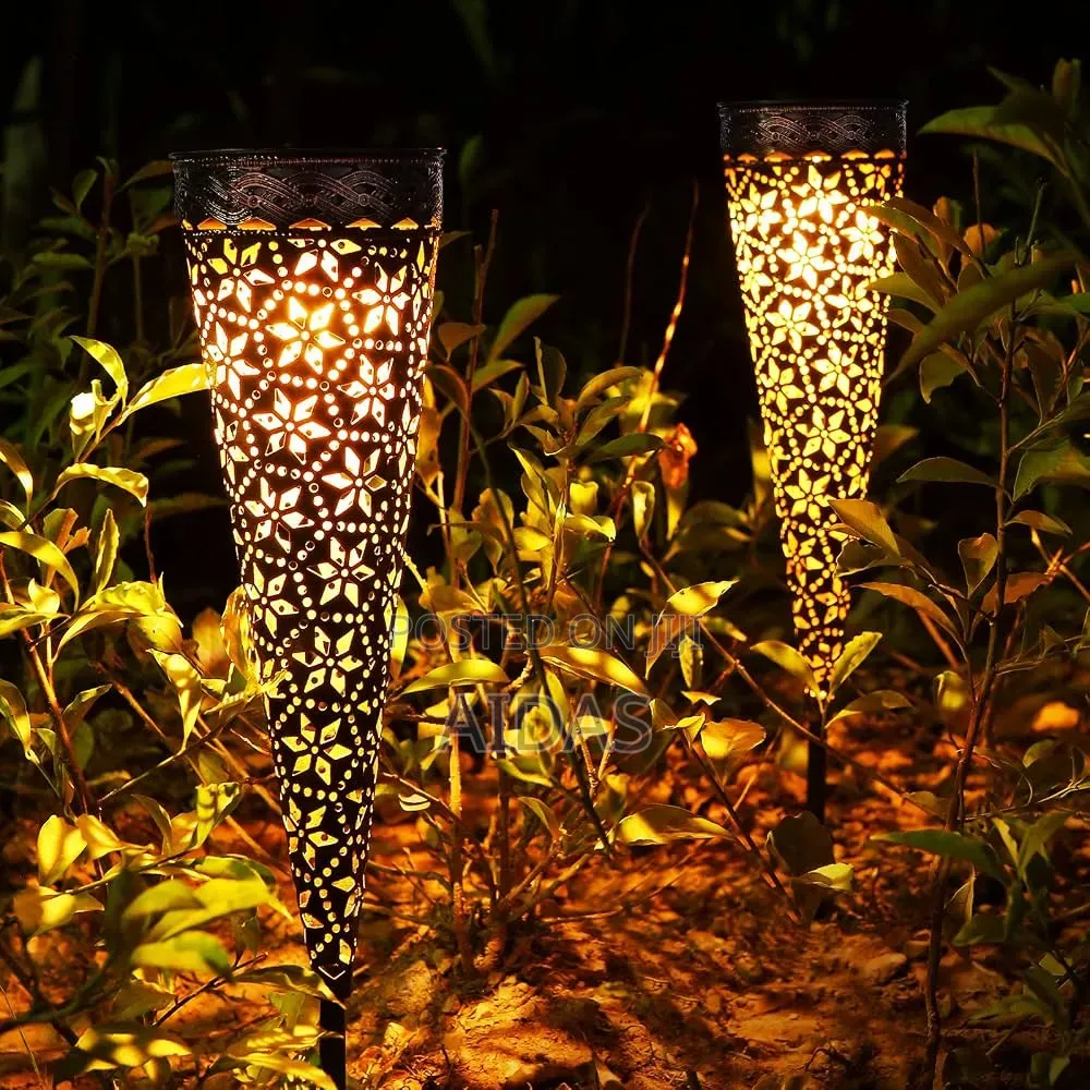 Metal Solar Lights for Outdoor Garden Warm White Solar Garden Lights,