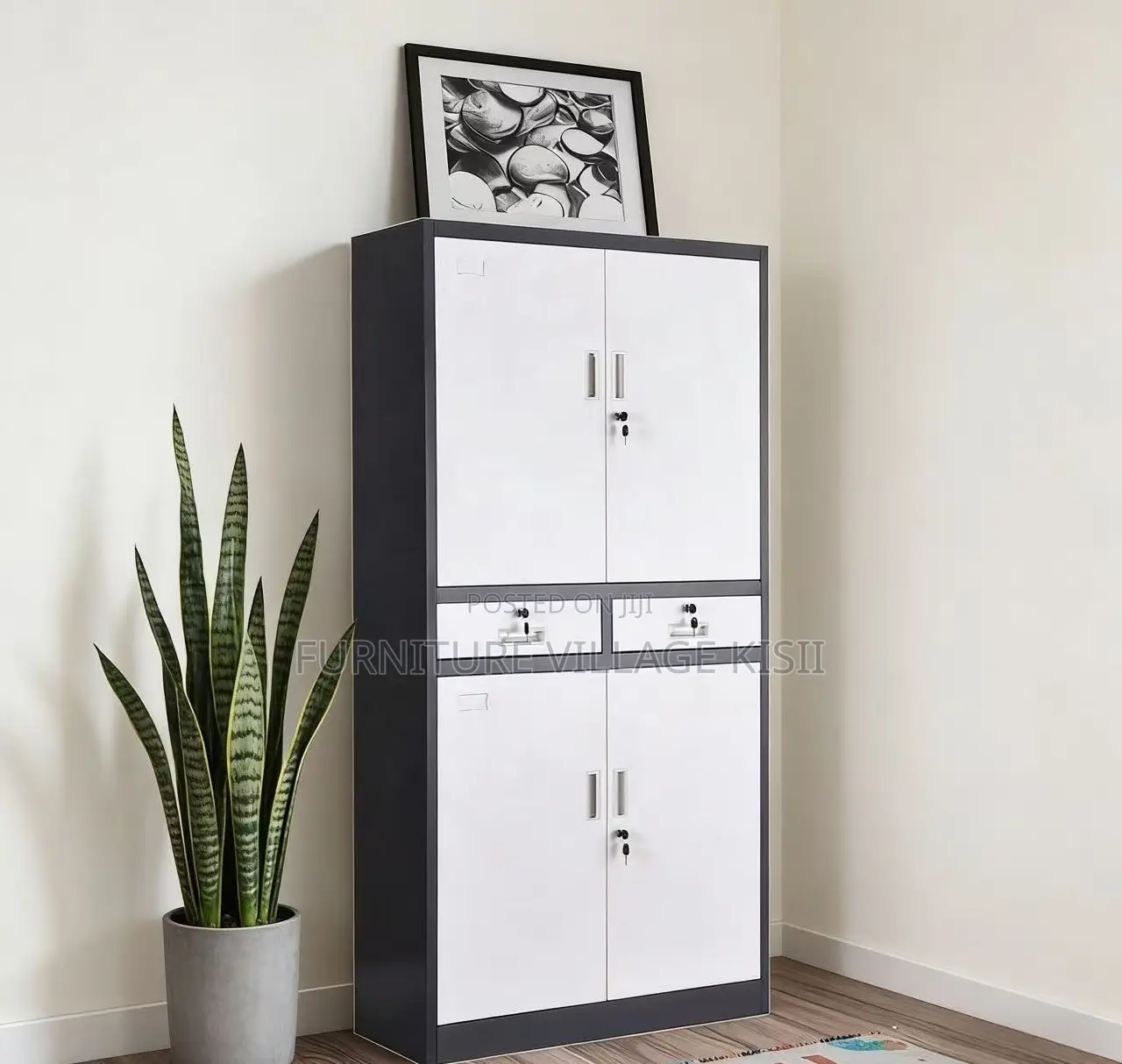 Office Furniture: 4-Door Metallic Office Cabinets