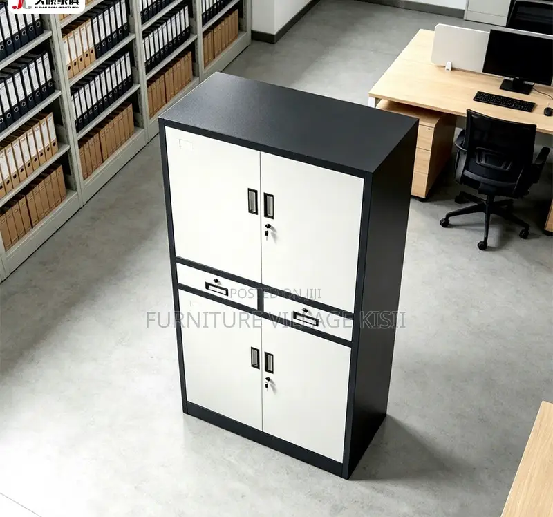 Office Furniture: 4-Door Metallic Office Cabinets