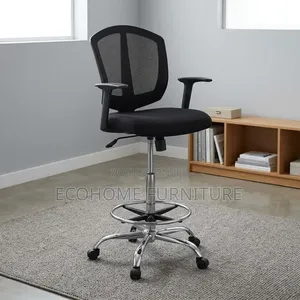 Office Chair – Adjustable Mesh High Stool With Footrest