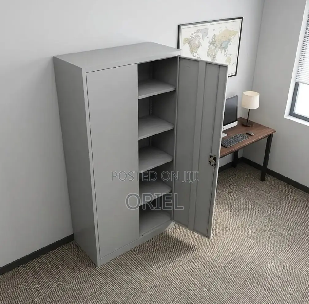 Office Cabinet : Metallic Two Door Office Storage Cabinet