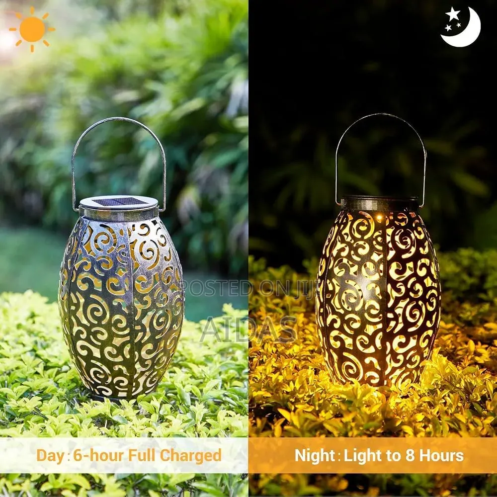 Solar LED Light Outdoor Hanging Lantern Garden With Handle Retro