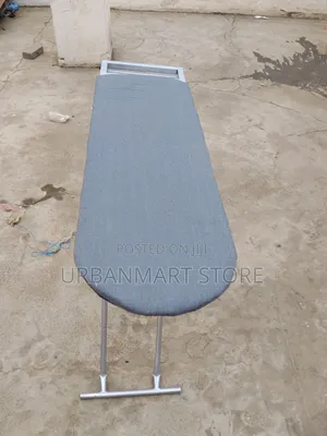 Metallic Ironing Board With Iron Rest – Grey
