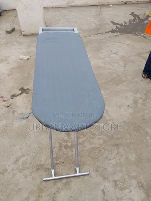 Metallic Ironing Board With Iron Rest – Grey
