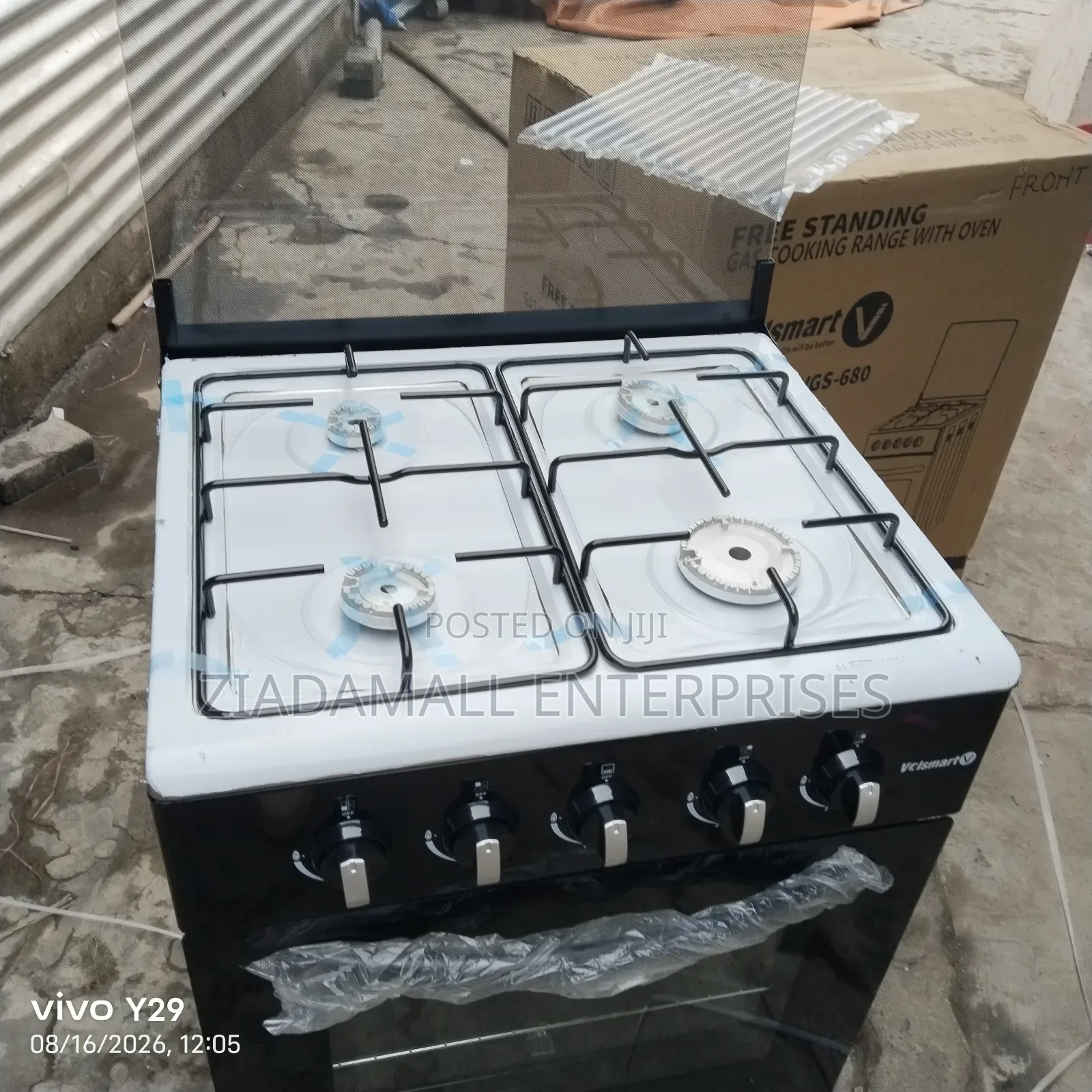 Oven With Grill. Volsmart 60by60 Full Gas Standing Cooker.