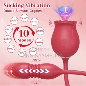 2in1 Rose Dildo Vibrating Stimulation Clitoral Sucking Toy