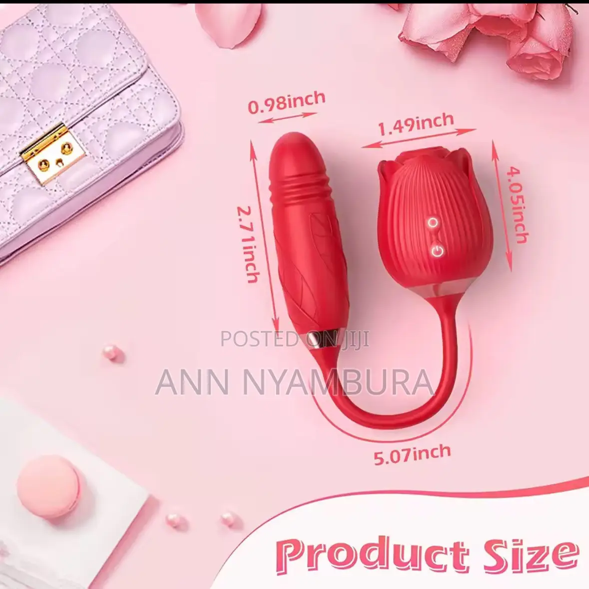 2in1 Rose Dildo Vibrating Stimulation Clitoral Sucking Toy