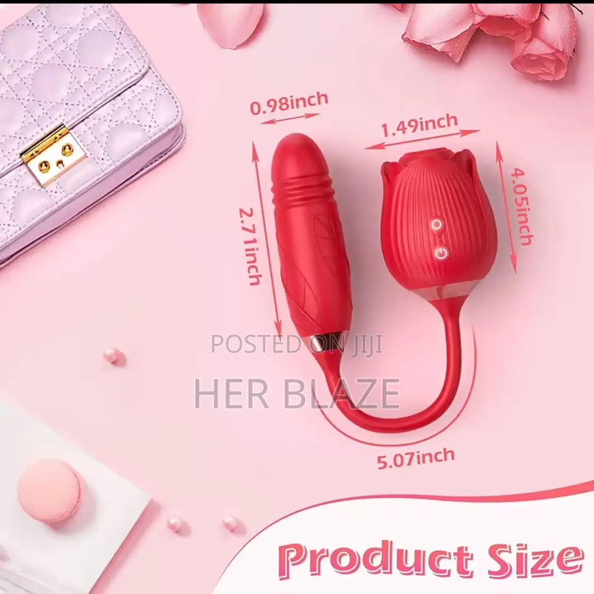 2in1 Rose Dildo Vibrating Stimulation Clitoral Sucking Toy