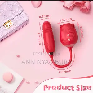 2in1 Rose Dildo Vibrating Stimulation Clitoral Sucking Toy