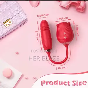 2in1 Rose Dildo Vibrating Stimulation Clitoral Sucking Toy