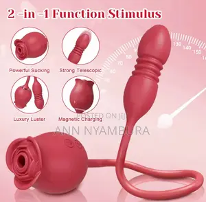 2in1 Rose Dildo Vibrating Stimulation Clitoral Sucking Toy