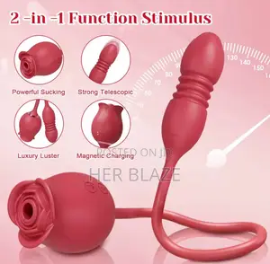 2in1 Rose Dildo Vibrating Stimulation Clitoral Sucking Toy